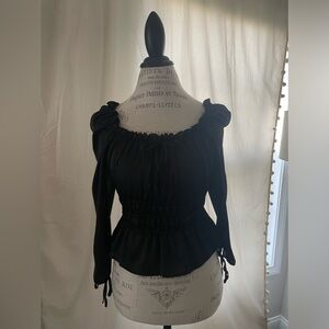 Nordstrom Topshop Satin Long Sleeve Top
